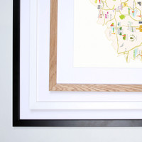 Illustrated hand drawn Map of Northamptonshire art print by artist Holly Francesca. 