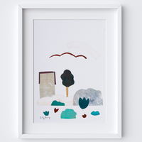 Scandi Abstract Landscape Framed Print