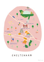 Map of Cheltenham Art Print by Holly Francesca