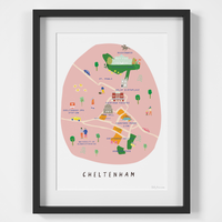 Map of Cheltenham Art Print by Holly Francesca