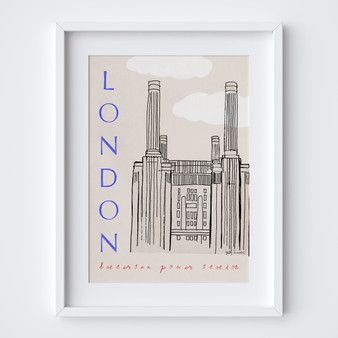 Battersea Power Station Art Print – South West London Poster - Minimalist Architecture Wall Art by UK illustrator Holly Francesca