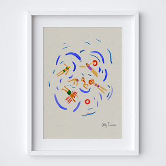 Bird's Eye View Swimming Poster - Summer Editions Poster by UK artist & illustrator Holly Francesca