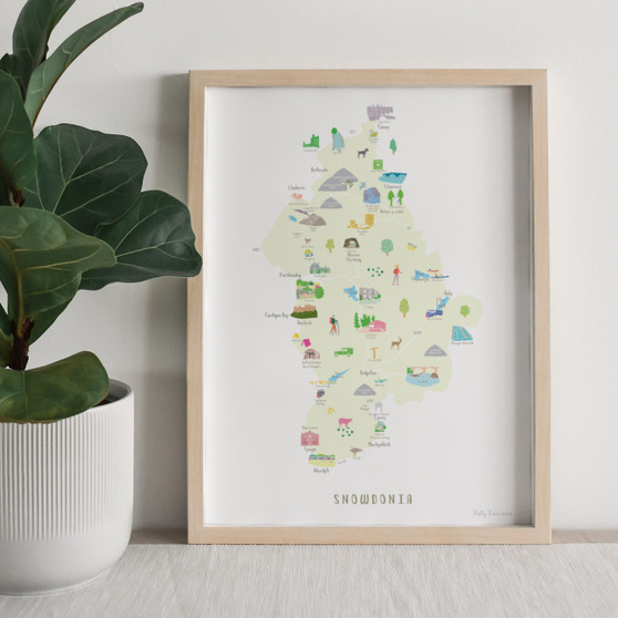 Map of Snowdonia National Park Art Print