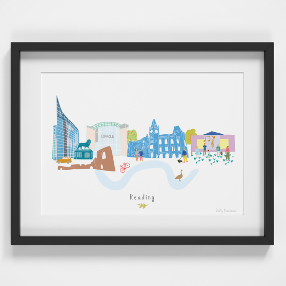 Reading Skyline Cityscape Art Print
