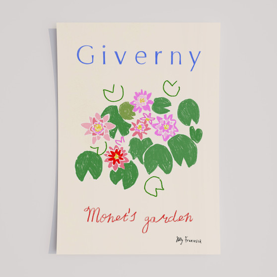 Monet’s Garden Art Print – Giverny France Travel Poster by Holly Francesca