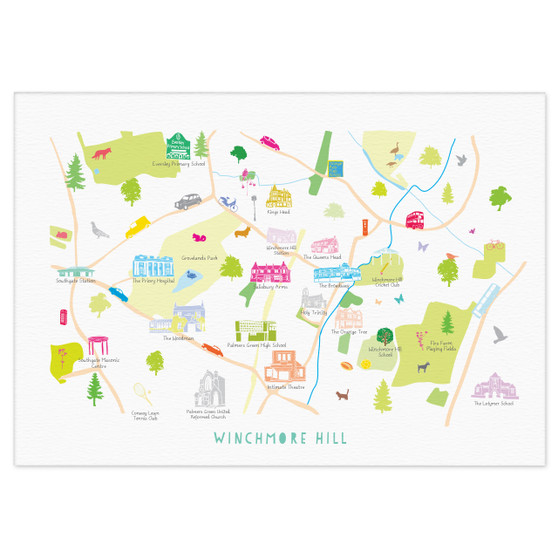 Map of Winchmore Hill Unframed
