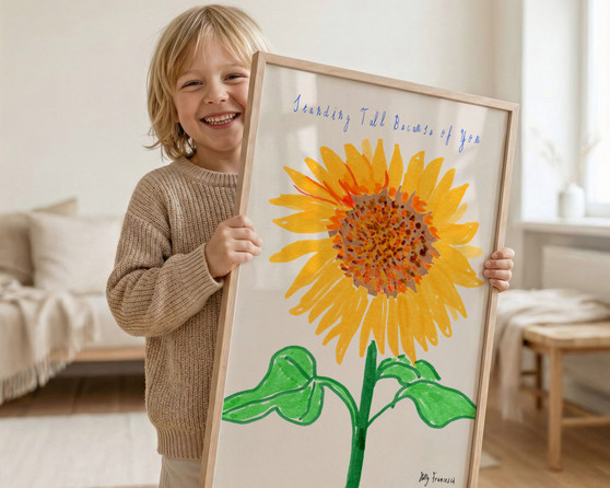 Illustrated Best Teacher Gift - Standing Tall Art Print by artist Holly Francesca.
