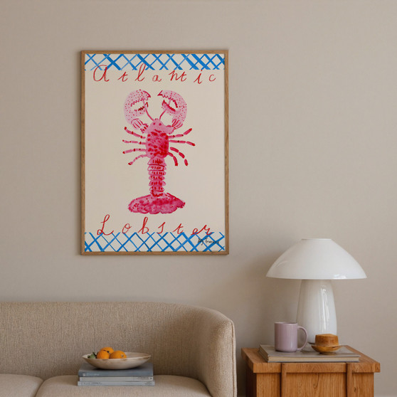 Atlantic Lobster Poster - Summer Produce Art Print by UK artist & illustrator Holly Francesca