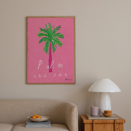 Palm & Sun Poster - Summer Editions Art Print by UK artist & illustrator Holly Francesca