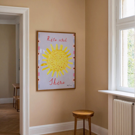 Rise & Shine Poster - Summer Sun Art Print by UK artist & illustrator Holly Francesca
