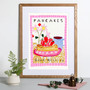 Good Morning Pancakes Art Print - Mixed Media Watercolour Collage