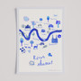River Thames Map - London Blue Landmarks Travel Print 