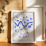 River Thames Map - London Blue Landmarks Travel Print 