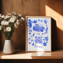 Rome in Italy Blue Portuguese 'Azulejo' tiles - Watercolour Painted St. Peter's Basilica and the striking Colosseum, the largest ancient amphitheatre ever built. As a Art Print by Holly Francesca
