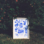 Amalfi Coast in Italy Blue Portuguese 'Azulejo' tiles - Watercolour Painted Positano coastline & the unparalleled views from Villa Rufolo, in Ravello. As a Art Print by Holly Francesca