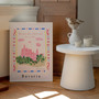 Neuschwanstein Castle Poster - Bavaria, Germany Scene - Patterned Landscapes: Heritage Pink Edition Print by artist and illustrator Holly Francesca