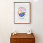 Tate Modern Building Poster - London Scene - Patterned Landscapes: Heritage Pink Edition Print by artist and illustrator Holly Francesca