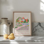 RHS Garden Bridgewater Painted Scene - Floral Facades Landmark Print  by UK artist & illustrator Holly Francesca