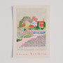 RHS Garden Bridgewater Painted Scene - Floral Facades Landmark Print  by UK artist & illustrator Holly Francesca