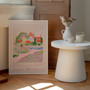 RHS Garden Bridgewater Painted Scene - Floral Facades Landmark Print  by UK artist & illustrator Holly Francesca