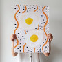 Fried Egg Art Print - Brunch Watercolour and Pastel Kitchen Poster by UK artist and illustrator Holly Francesca