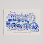 Jardin du Luxembourg, Paris, France - Blue Ink Painted Scene Art Print by Holly Francesca