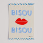 Bisou Bisou - French Greeting Poster - Hand drawn Art Print by Holly Francesca
