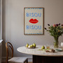Bisou Bisou - French Greeting Poster - Hand drawn Art Print by Holly Francesca