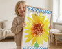 Illustrated Personalised Teacher Gift - Sunflower Blooming Brilliant Art Print by artist Holly Francesca.