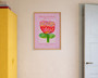Illustrated Personalised Teacher Gift - Pink flower Blooming Brilliant Art Print by artist Holly Francesca.