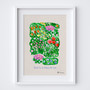 Illustrated Teacher Thank You For Helping Me Grow Art Print by artist Holly Francesca.