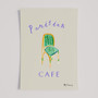 Parisian Cafe Chair Poster - French Summer Editions Art Print by UK artist & illustrator Holly Francesca