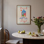 Beach Huts, Beach Days Poster - Summer Editions Art Print by UK artist & illustrator Holly Francesca