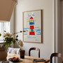 Lighthouse by the Shore Poster - Summer Editions Art Print by UK artist & illustrator Holly Francesca