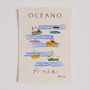 Ocean Boats & Fish Poster - Summer Editions Art Print