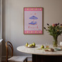 Beach Sun loungers Poster - Summer Editions Art Print by UK artist & illustrator Holly Francesca