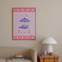 Beach Sun loungers Poster - Summer Editions Art Print by UK artist & illustrator Holly Francesca