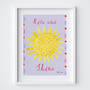 Rise & Shine Poster - Summer Sun Art Print by UK artist & illustrator Holly Francesca