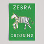 Fun Zebra Crossing nursery art print in bright & bold colours by Wakey Wakey. Created by UK Artist Holly Francesca.