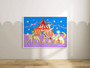 Magical circus at night kids art print in dreamy bold colours by Wakey Wakey. Created by UK Artist Holly Francesca.