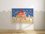 Magical circus at night kids art print in bold colours by Wakey Wakey. Created by UK Artist Holly Francesca.