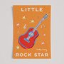 Fun 'Little Rock Star' musical kids art print in bold colours by Wakey Wakey. Created by UK Artist Holly Francesca.
