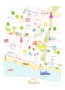 Map of Brighton art print illustration by artist Holly Francesca