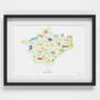 Map of Cheshire Art Print (Various Sizes)