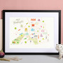 Map of Harrogate Art Print illustration by artist Holly Francesca