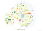 Illustrated hand drawn Map of Northern Ireland art print by artist Holly Francesca.