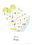 Map of Angus in Scotland Unframed print illustration