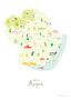 Map of Angus in Scotland Unframed print illustration