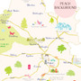 Illustrated hand drawn Map of Oxfordshire art print by artist Holly Francesca.