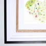 Illustrated hand drawn Map of Staffordshire art print by artist Holly Francesca.